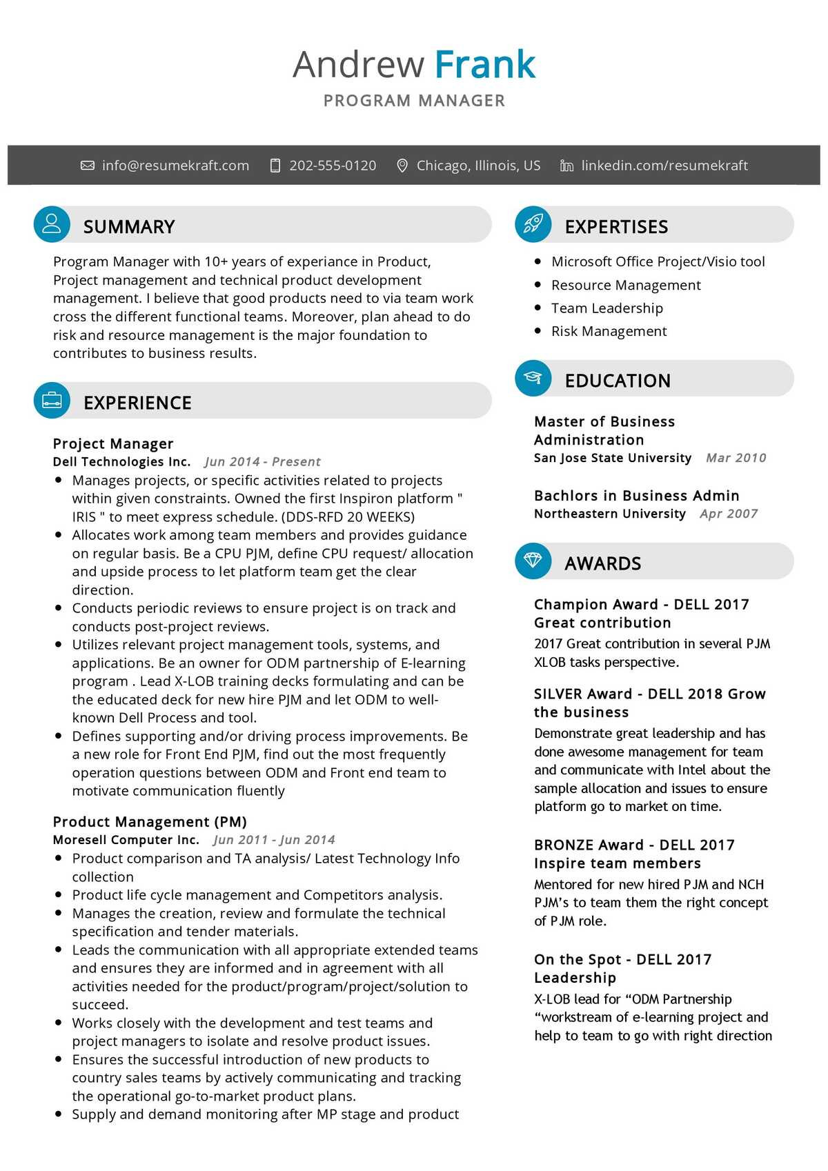Sample Resume for A Program and Training Manager Program Manager Resume Sample 2022 Writing Tips – Resumekraft