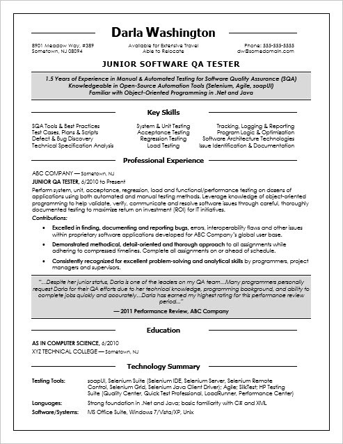 Sample Resume for An Entry Level Qa software Tester Entry Level Qa software Tester Resume Sample Sample Resume for An Entry Level Qa software Tester Entry Level Qa software Tester Resume Sample