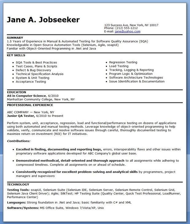 Sample Resume for An Entry Level Qa software Tester Qa software Tester Resume Sample Entry Level Sample Resume for An Entry Level Qa software Tester Qa software Tester Resume Sample Entry Level