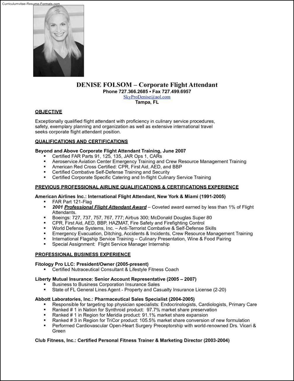 Sample Resume for Applying Flight attendant Flight attendant Resume Template
