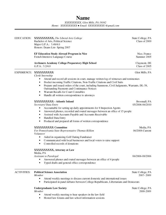 Sample Resume for Arts and Science Students Student Resume Samples Resume Prime