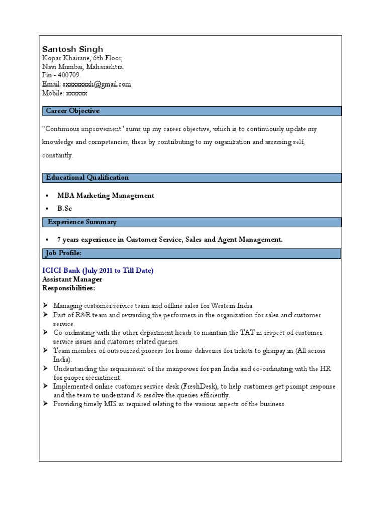 Sample Resume for Bank Jobs In India Resume format for Bank Jobs Pdf Pdf Human Resources …