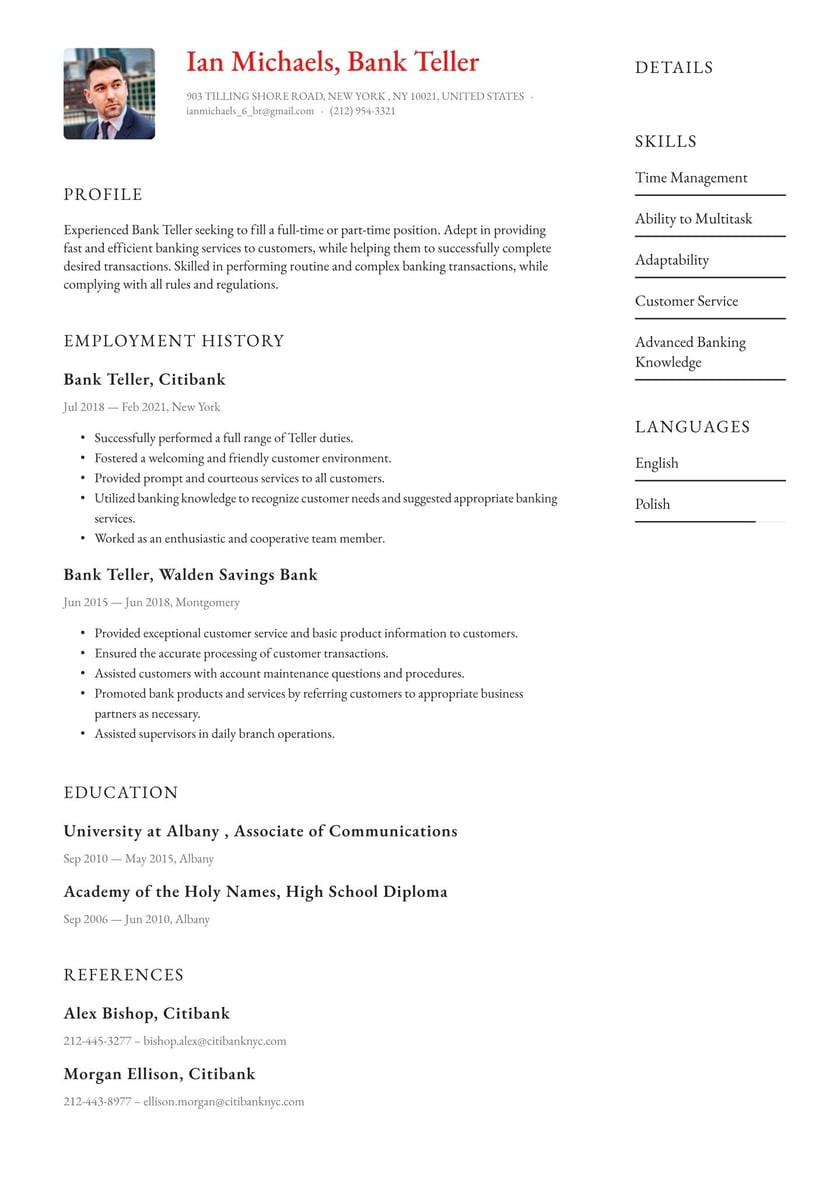 Sample Resume for Bank New Accounts Bank Teller Resume Examples & Writing Tips 2022 (free Guide)
