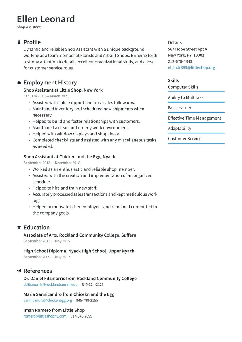 Sample Resume for Computer Shop assistant Shop assistant Resume Examples & Writing Tips 2022 (free Guide)