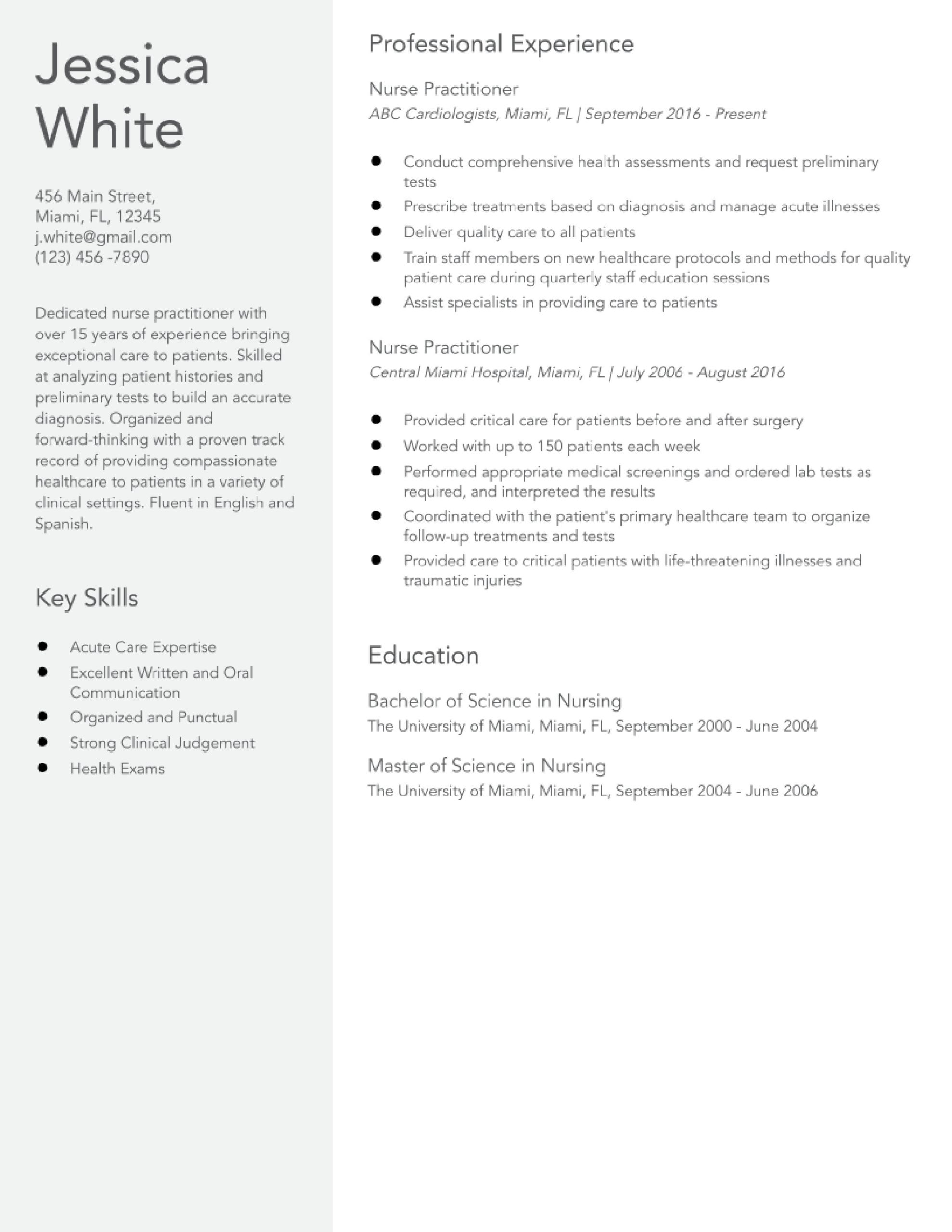 Sample Resume for Entry Level Nurse Practitioner Nurse Practitioner Resume Examples In 2022 – Resumebuilder.com