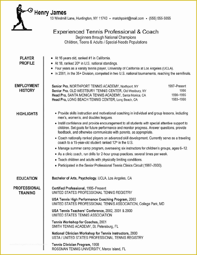 Sample Resume for Football Coaching Position Free Coaching Resume Templates Professional Football