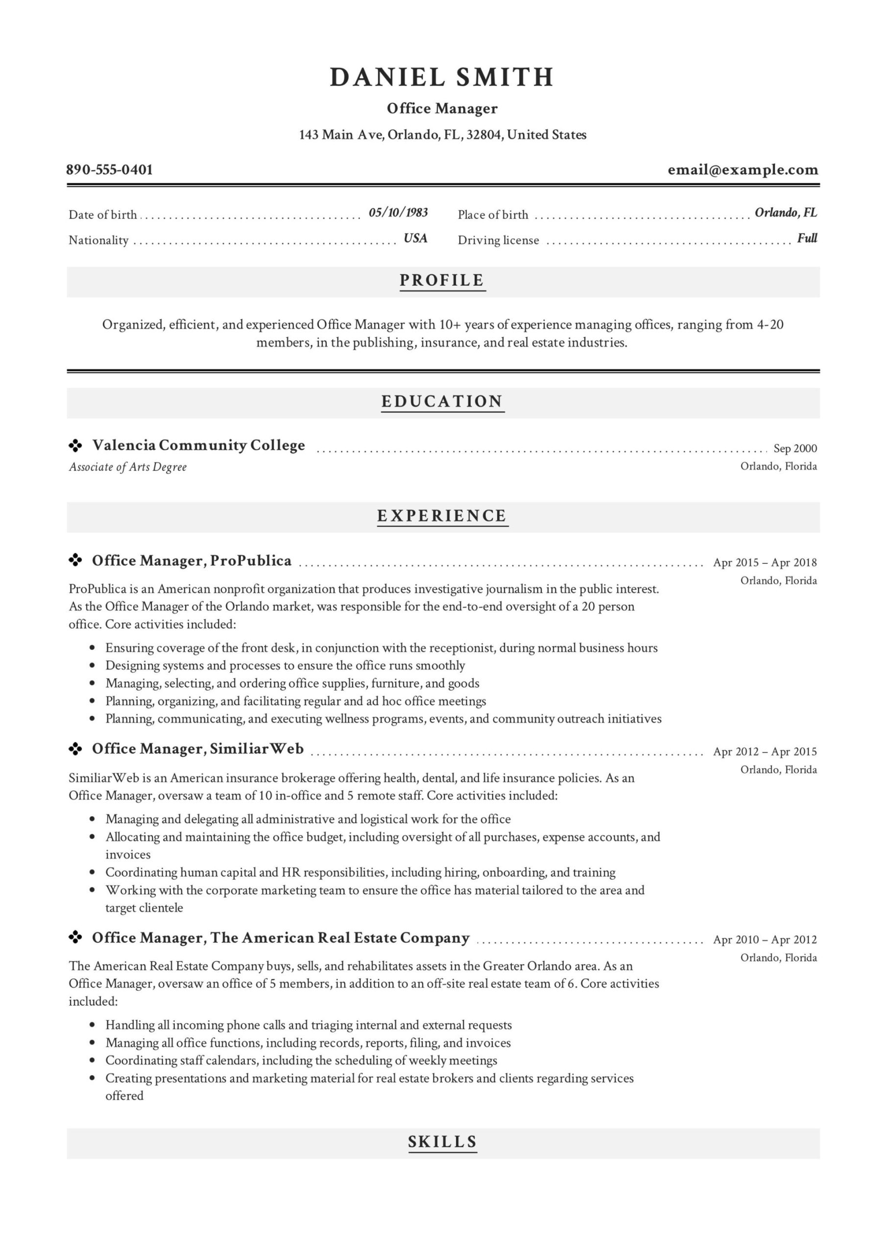 Sample Resume for Front Office Administrator Office & Administration Resume Examples 2022 Pdfs