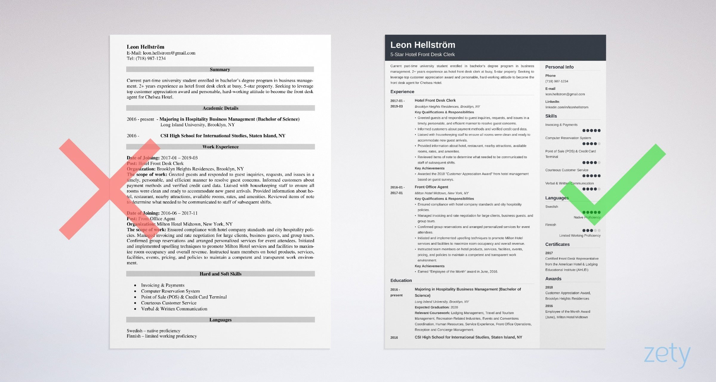Sample Resume for Front Office associate Front Desk Resume: Samples for Agent, Clerk & associate