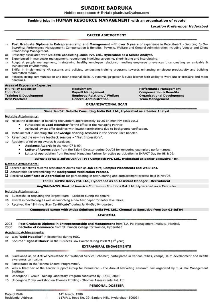 Sample Resume for It Recruiter India Pin On Resume Templates Sample Resume for It Recruiter India Pin On Resume Templates