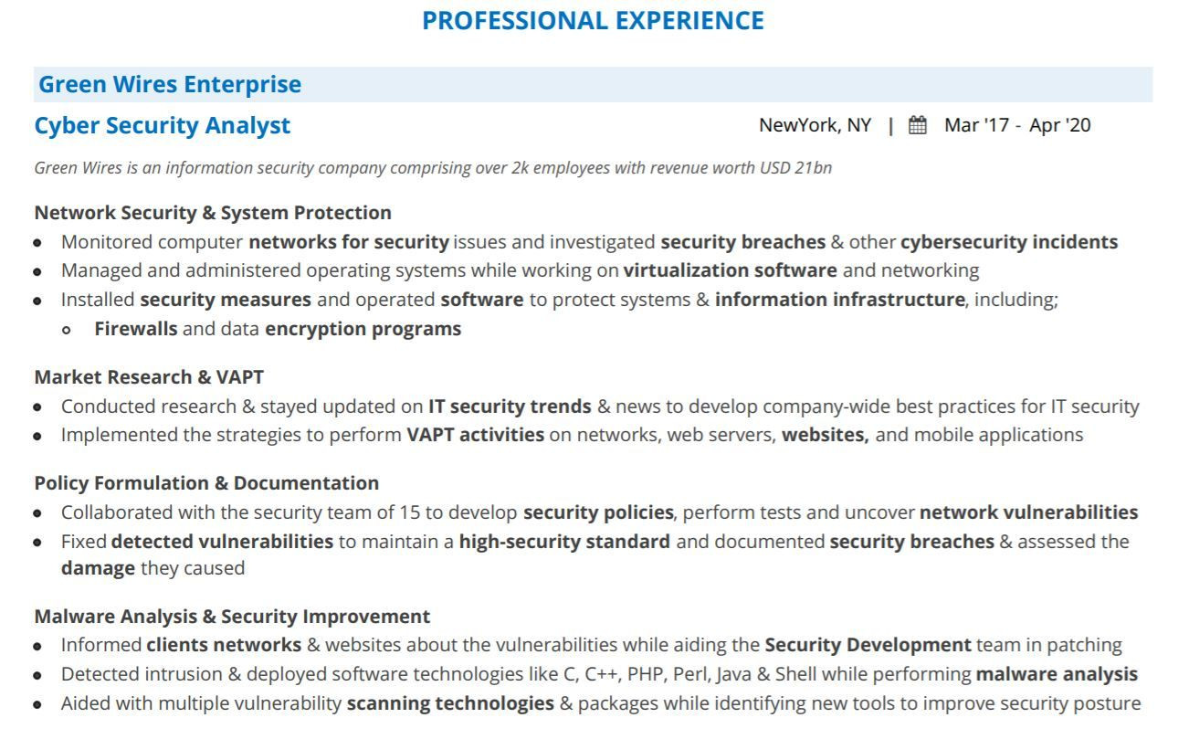 Sample Resume for It Security Analyst Cyber Security Analyst Resume: 2022 Guide with 15lancarrezekiq Examples