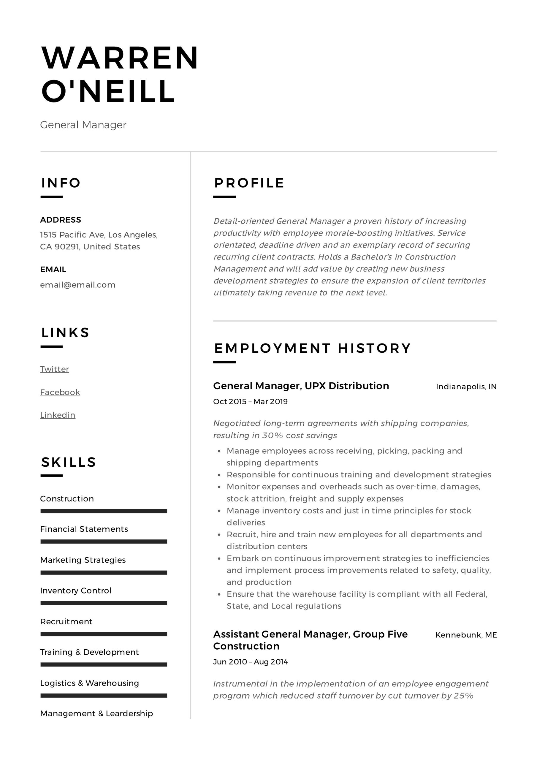 Sample Resume for It Senior Manager General Manager Resume & Writing Guide 12 Examples Pdf 2022