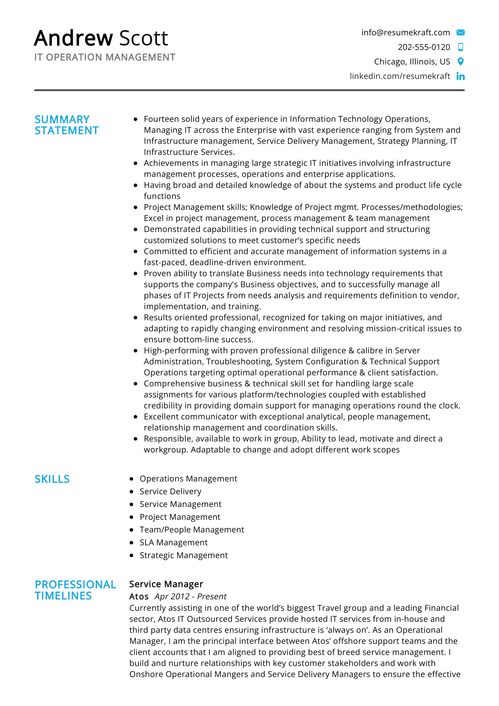 Sample Resume for It Support Lead It Operation Management Resume Sample 2022 Writing Tips …