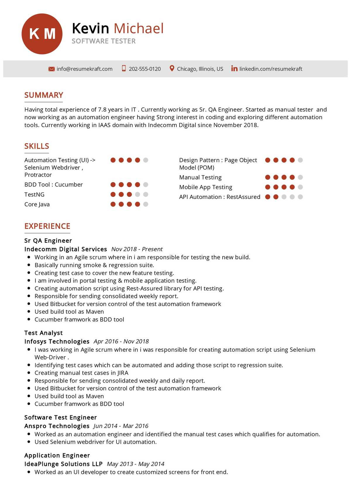 Sample Resume for Mobile Test Engineer software Tester Resume Example 2021 Writing Guide – Resumekraft