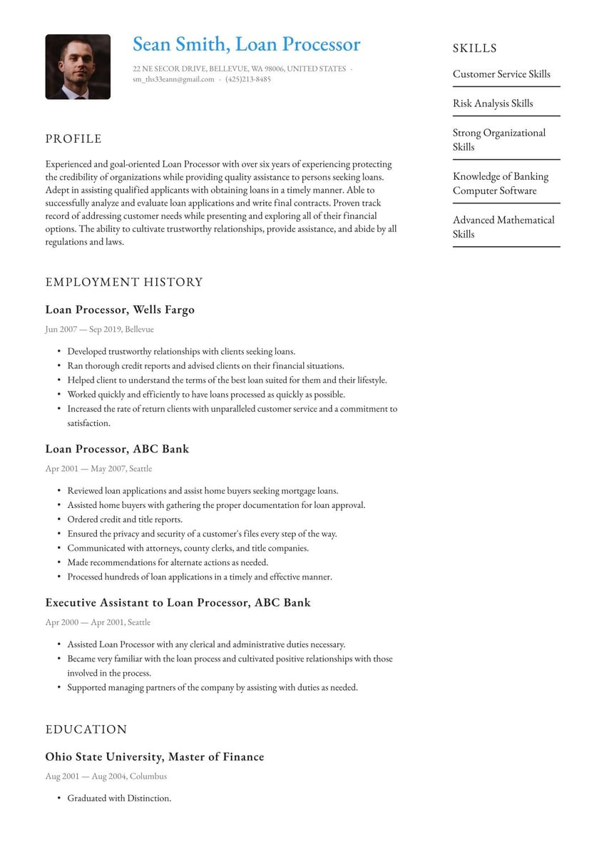 Sample Resume for Mortgage Customer Service Representative Loan Processor Resume Examples & Writing Tips 2022 (free Guide)