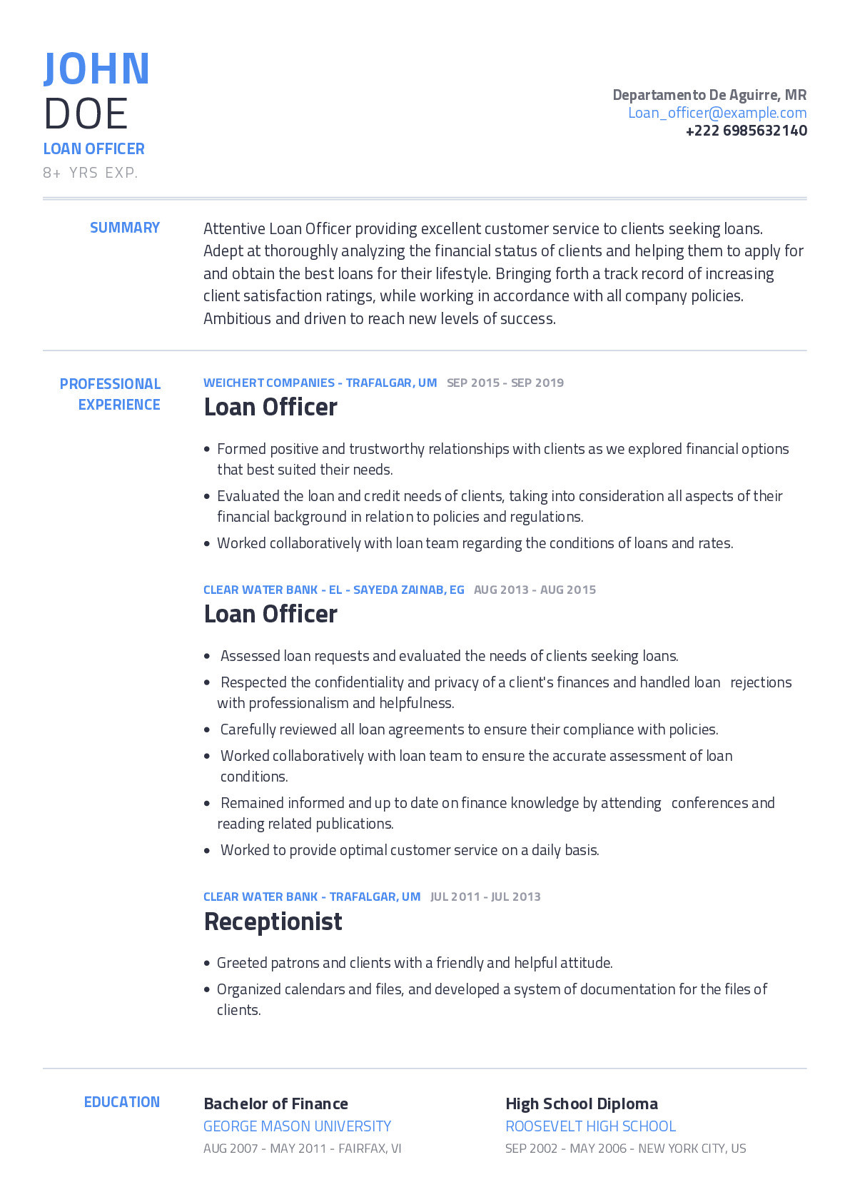 Sample Resume for Mortgage Loan originator Loan Officer Resume Example with Content Sample Craftmycv