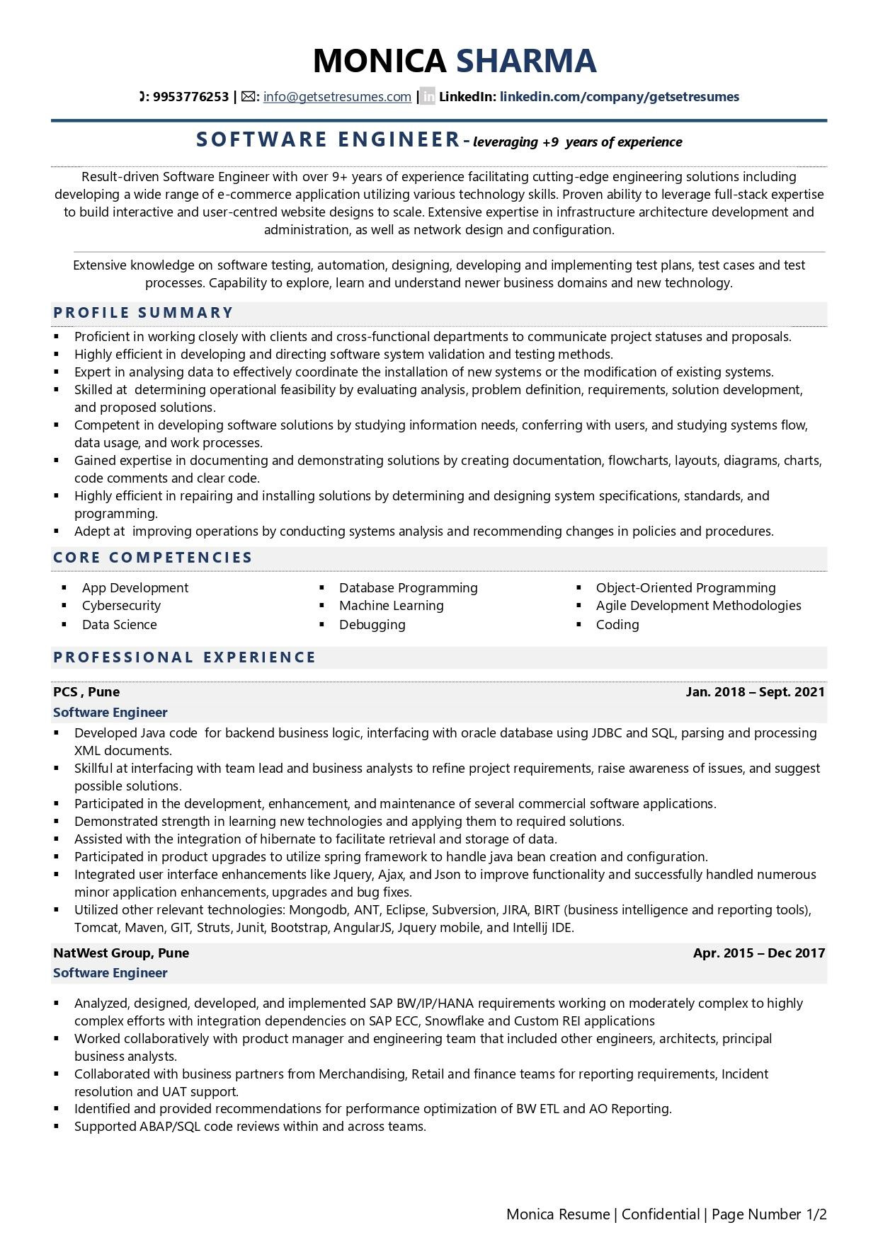 Sample Resume for Principal software Engineer software Engineer Resume Examples & Template (with Job Winning Tips)