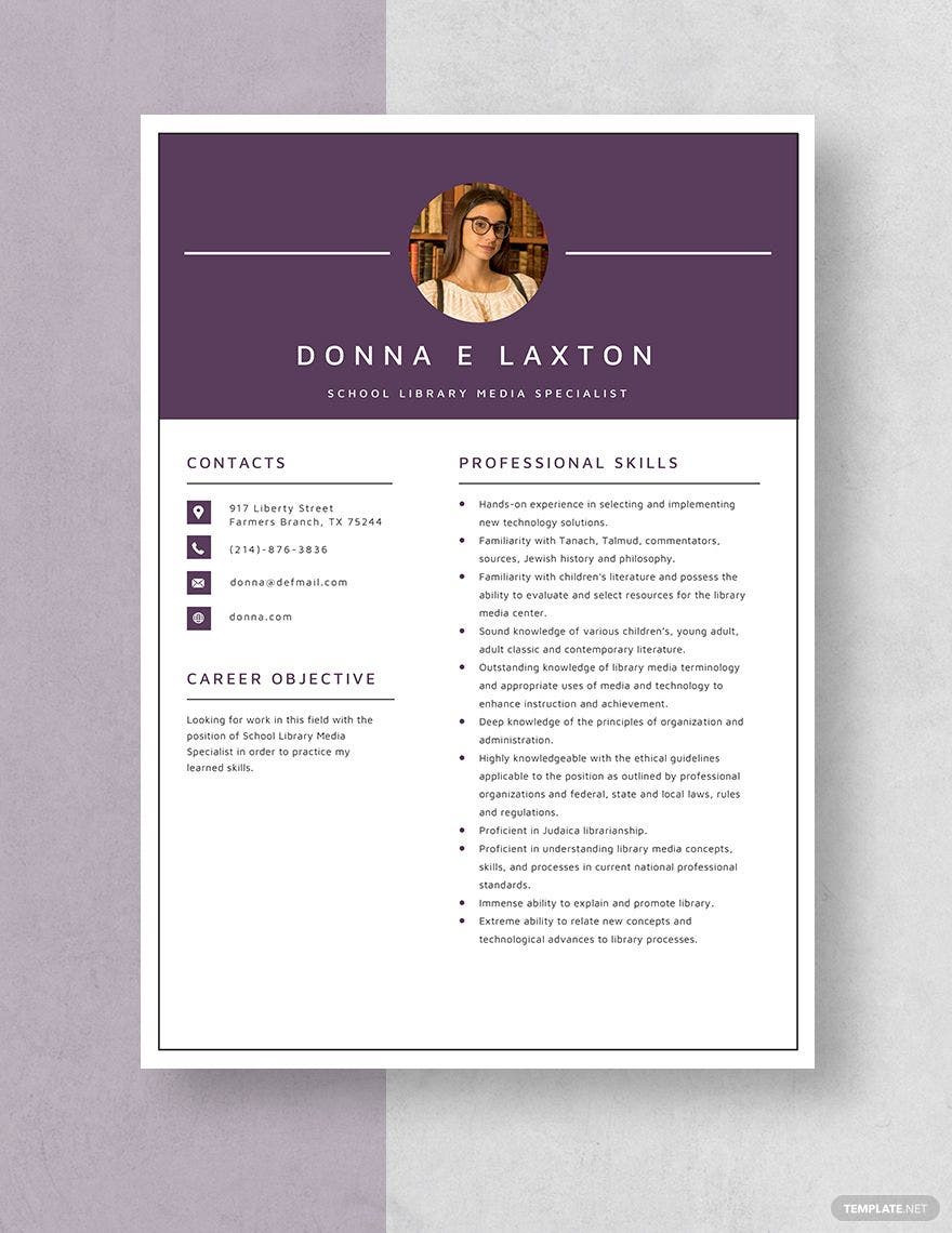 Sample Resume for School Media Specialist Free Free School Library Media Specialist Resume Template – Word …