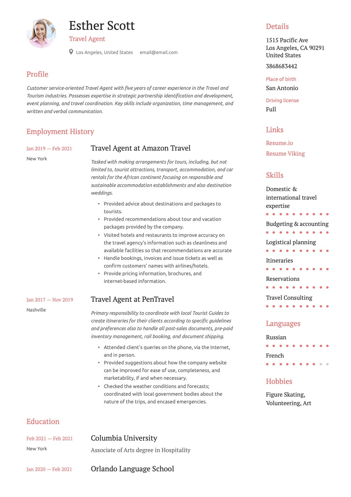 Sample Resume for Travel Sales Consultant Travel Agent Resume & Writing Guide  17 Templates Pdf & Word