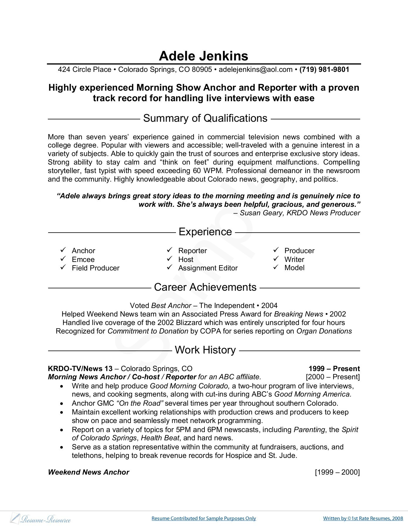 Sample Resume for Tv News Producer News Reporter Resume Sample – Flipbook by Fliphtml5 Sample Resume for Tv News Producer News Reporter Resume Sample – Flipbook by Fliphtml5