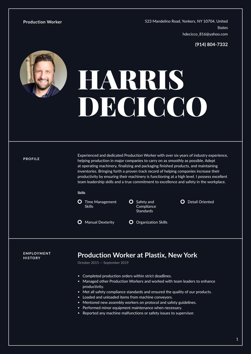 Sample Resume Objective for Production Worker Production Worker Resume Examples & Writing Tips 2021 (free Guide)