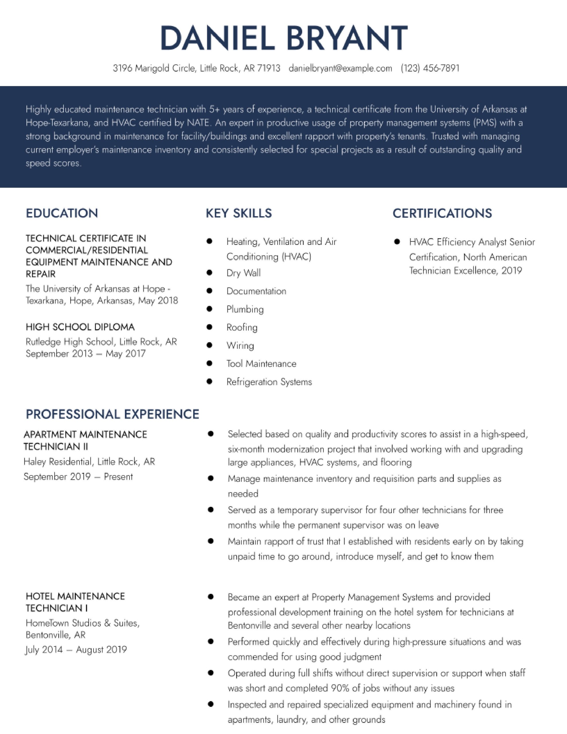 Sample Resume Objective Industrial Maintenance Technician Maintenance Technician Resume Examples In 2022 – Resumebuilder.com Sample Resume Objective Industrial Maintenance Technician Maintenance Technician Resume Examples In 2022 – Resumebuilder.com