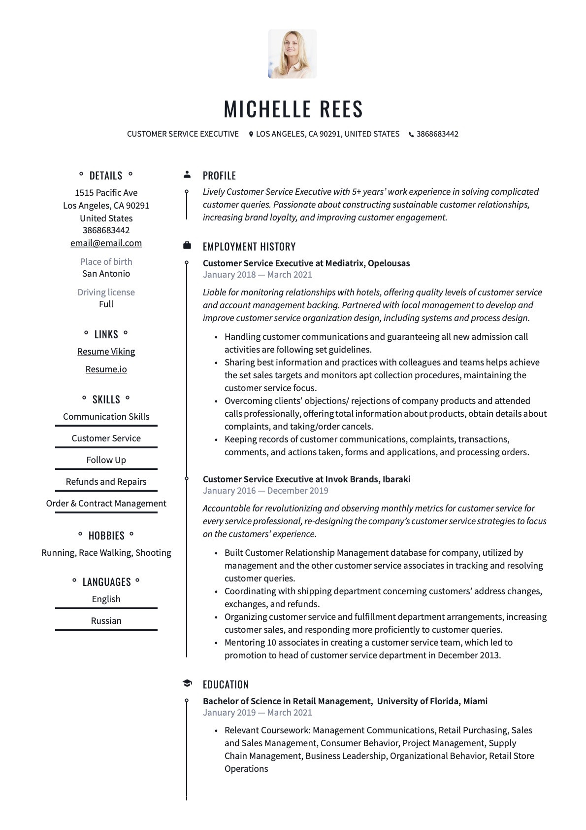 Sample Resume Of Customer Care Executive Customer Service Executive Resume & Writing Guide 20 Templates …