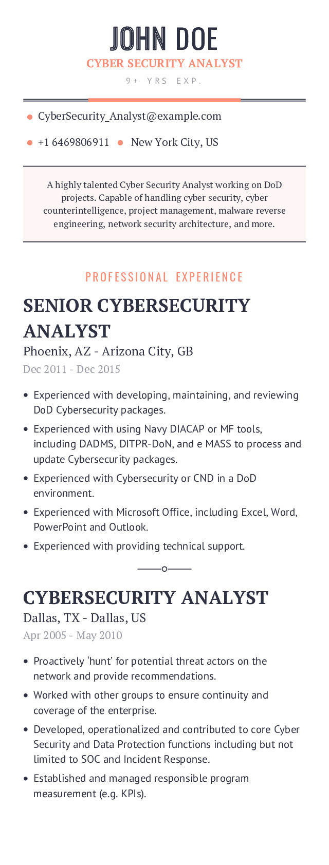 Sample Resume Of Cyber Security Analyst with Job Descriptions Cyber Security Analyst Resume Example with Content Sample Craftmycv