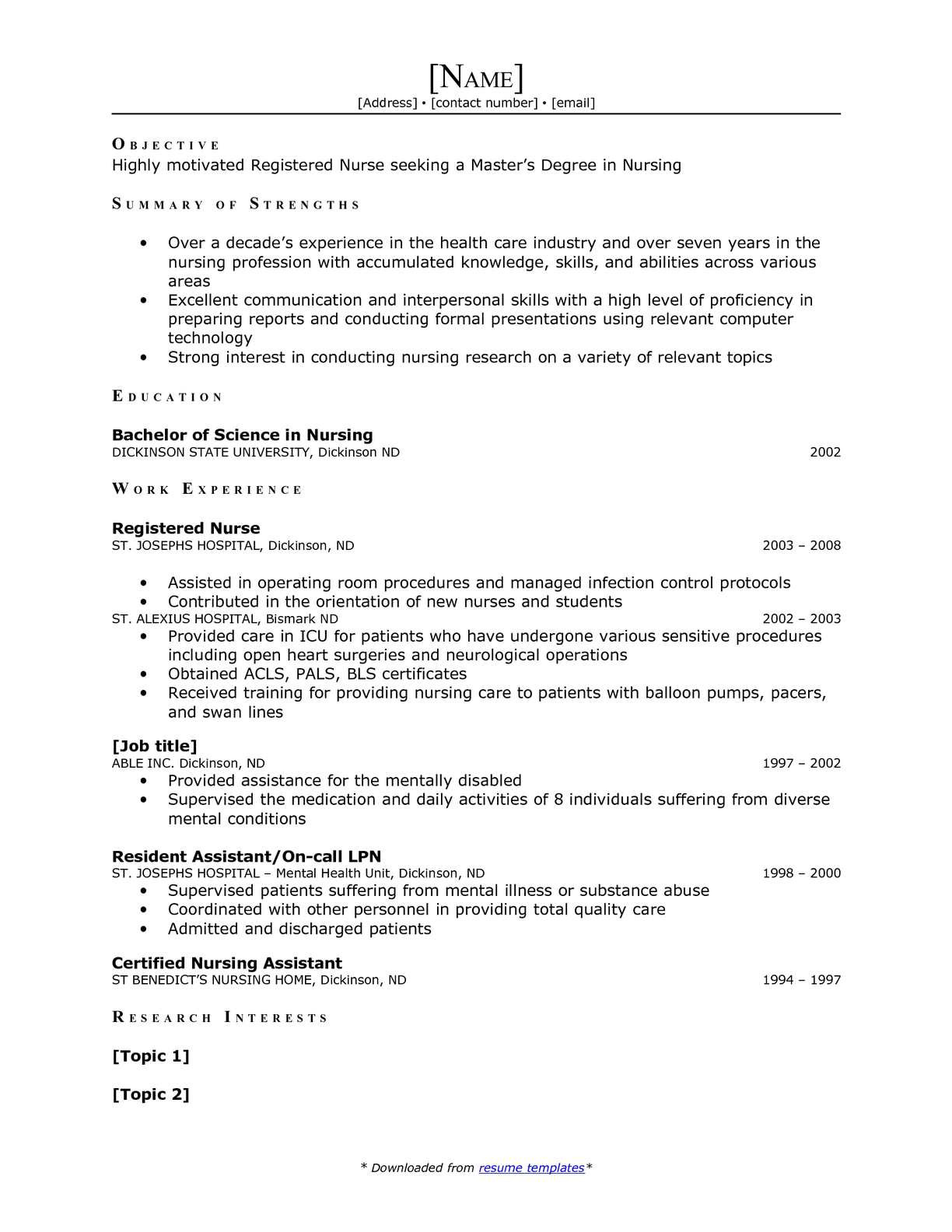 Sample Resume Registered Nurse for Masters Degree CalamÃ©o – Nurse Resume Masters Degree Template
