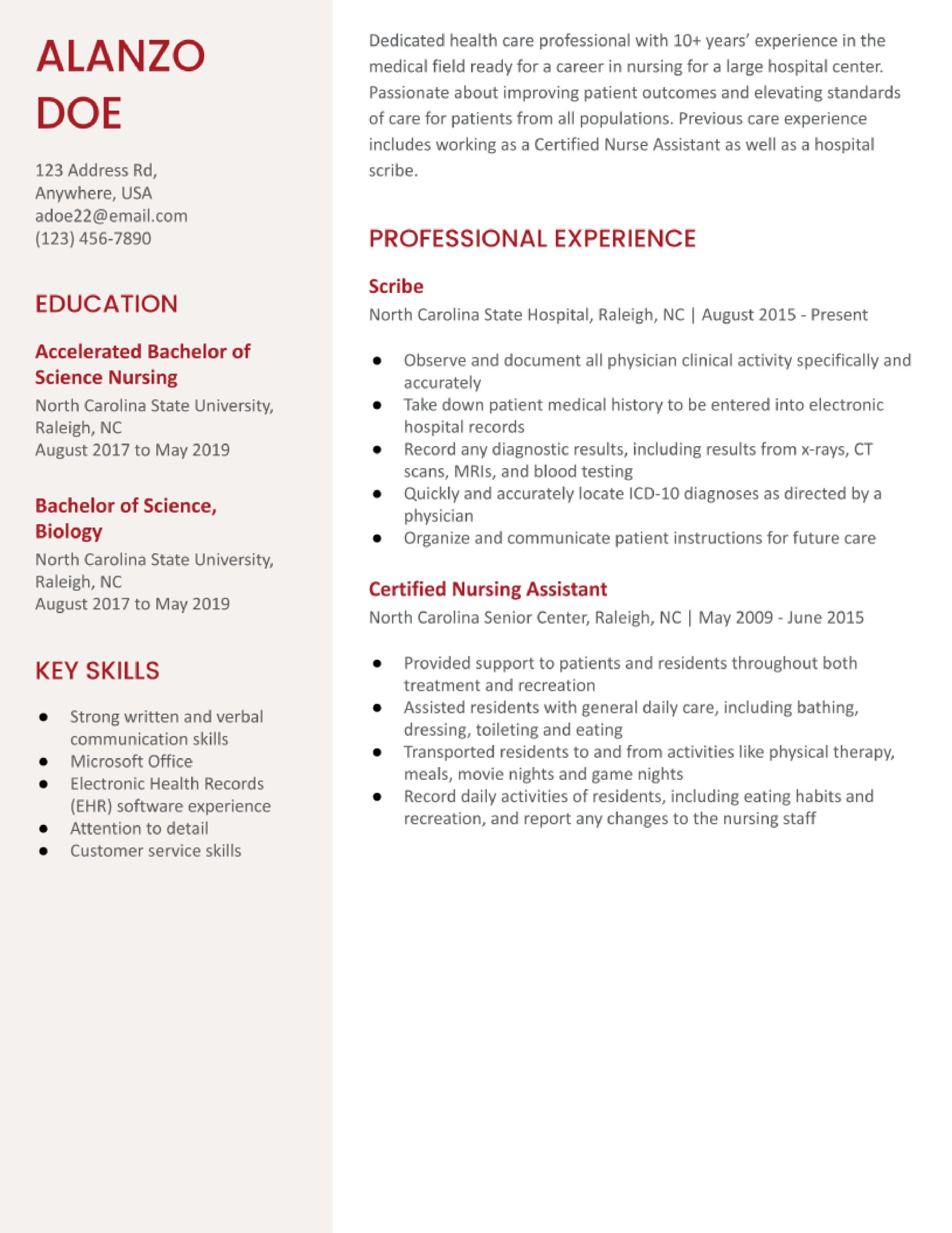 Sample Resume Registered Nurse No Experience Nursing Entry Level Resume Examples In 2022 – Resumebuilder.com