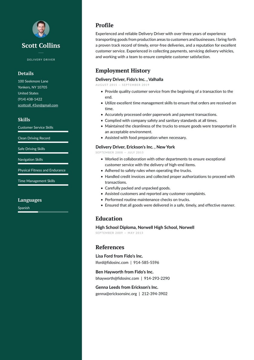 Sample Resume with Bike Mechanic Experience Delivery Driver Resume Examples & Writing Tips 2022 (free Guide)