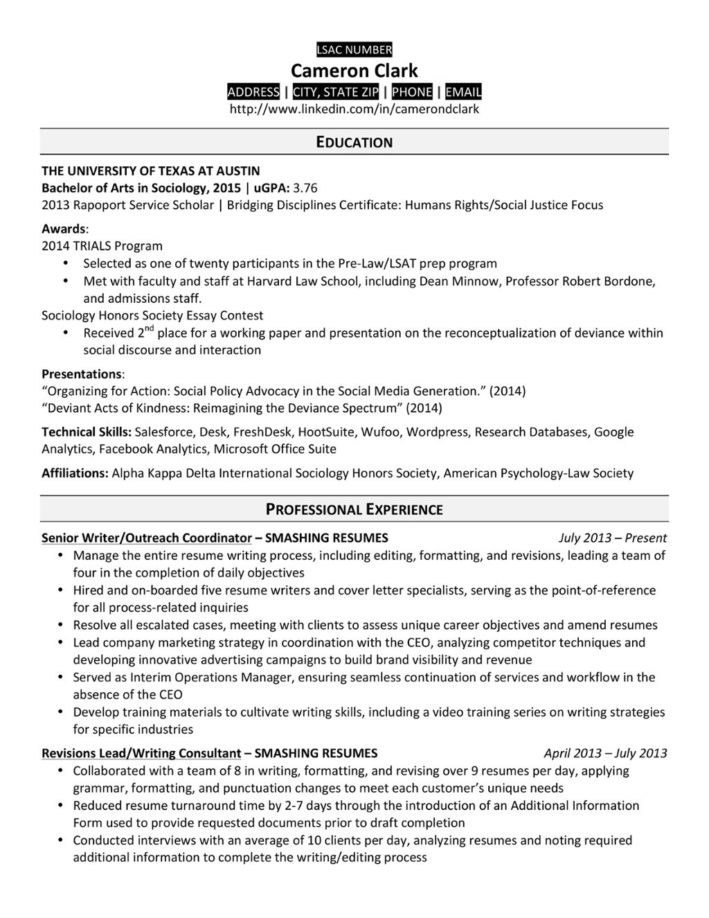 Sample Resumes for Law School Applications 5 Law School Resume Templates: Prepping Your Resume for Law School …