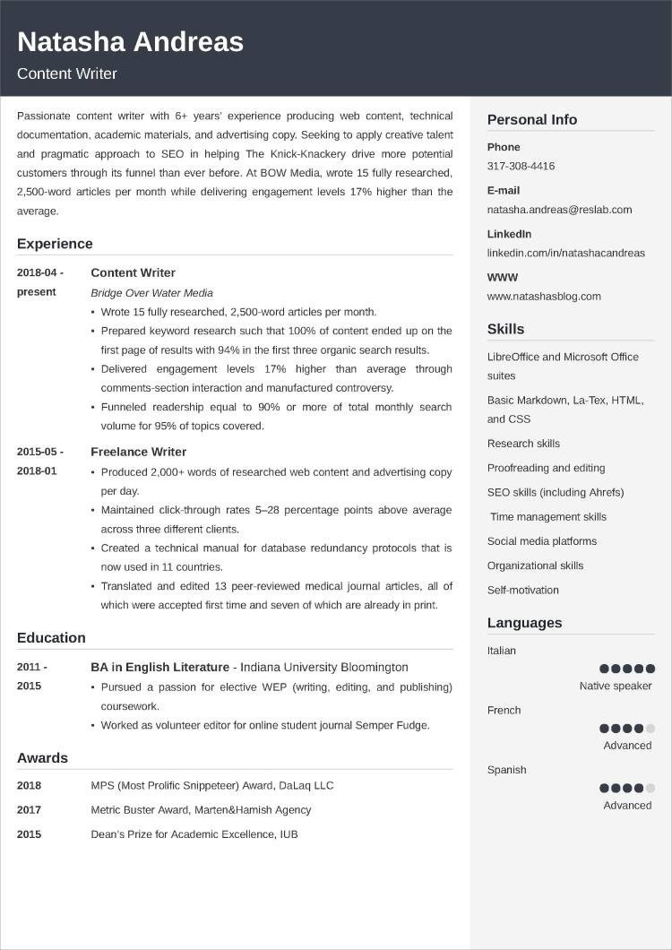 Samples Of Freelance Writer S Resumes Resume for Writers (also Freelance): Sample, Job Description