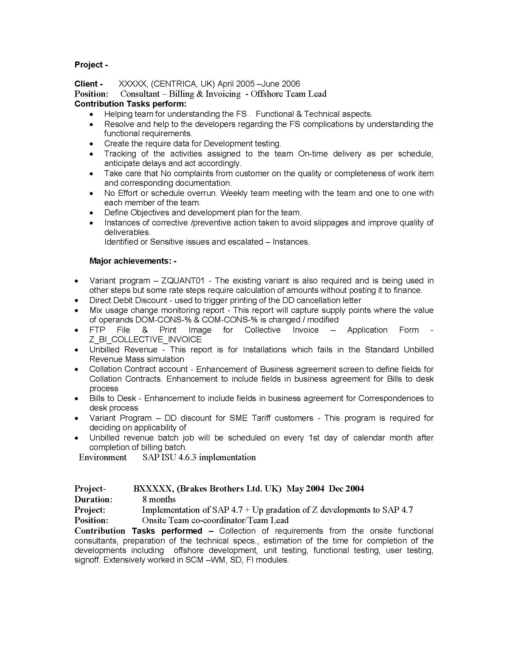 Sap Sd Techno Functional Consultant Sample Resume Sap is Sample Resumes