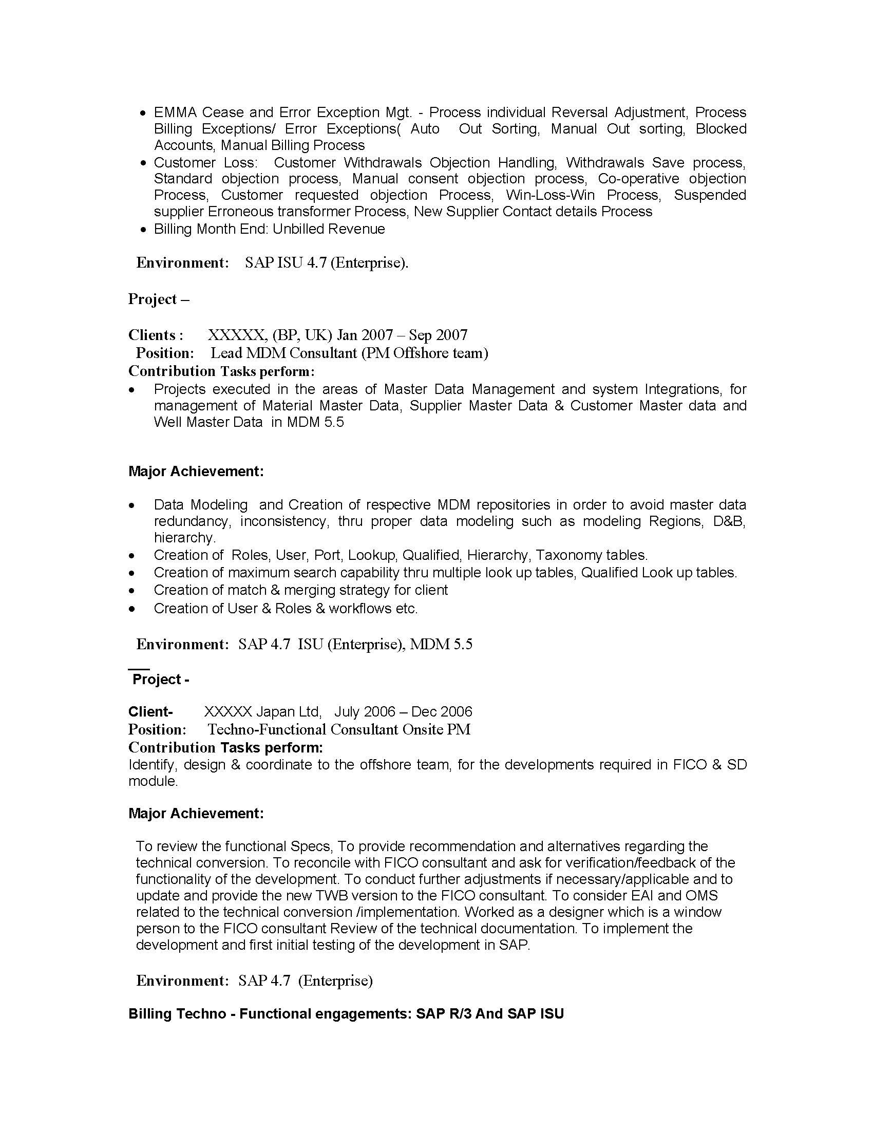 Sap Security and Grc Sample Resume Sap is Sample Resumes
