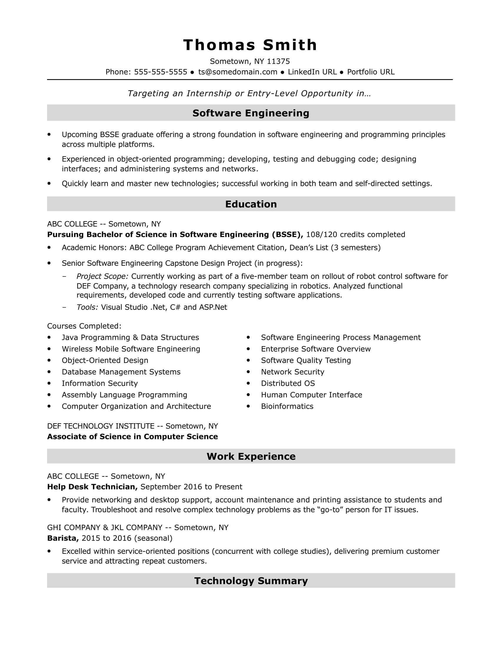 Software Engineer Resume Sample Monster Entry Level Entry-level software Engineer Resume Sample Resume software …