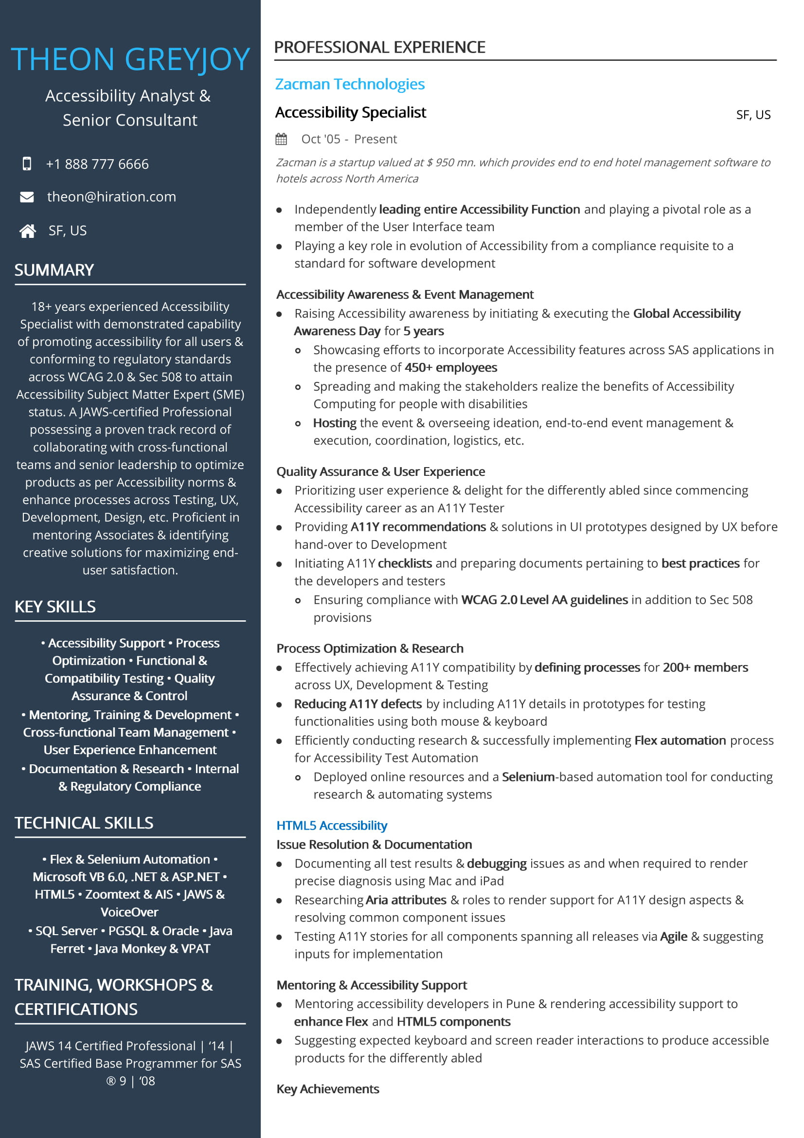 Technology Sample Resume with 20 Years Experience Technology Resume Examples & Resume Samples [2020]