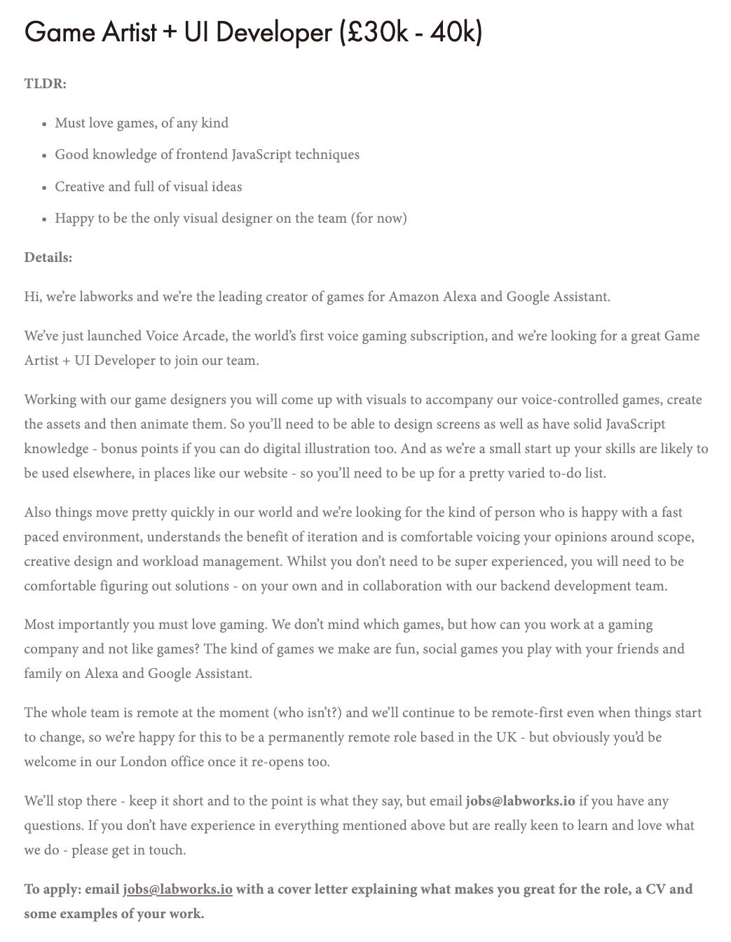 Voice Application Developer Alexaaa Resumes Sample Labworks.io On Twitter: “we’re Hiring! are You A Creative Coder …