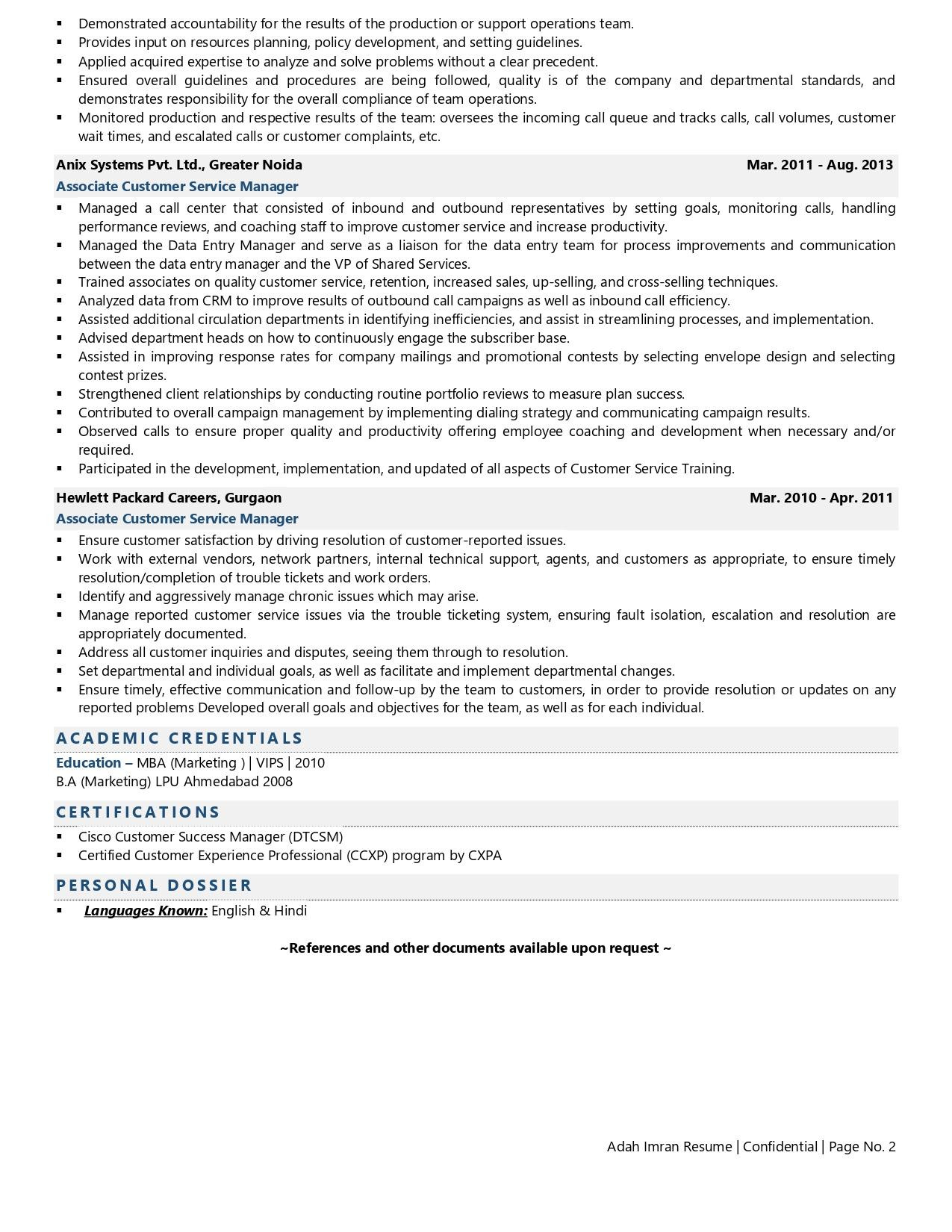 Bank Customer Service Manager Resume Sample Customer Service Manager Resume Examples & Template (with Job …