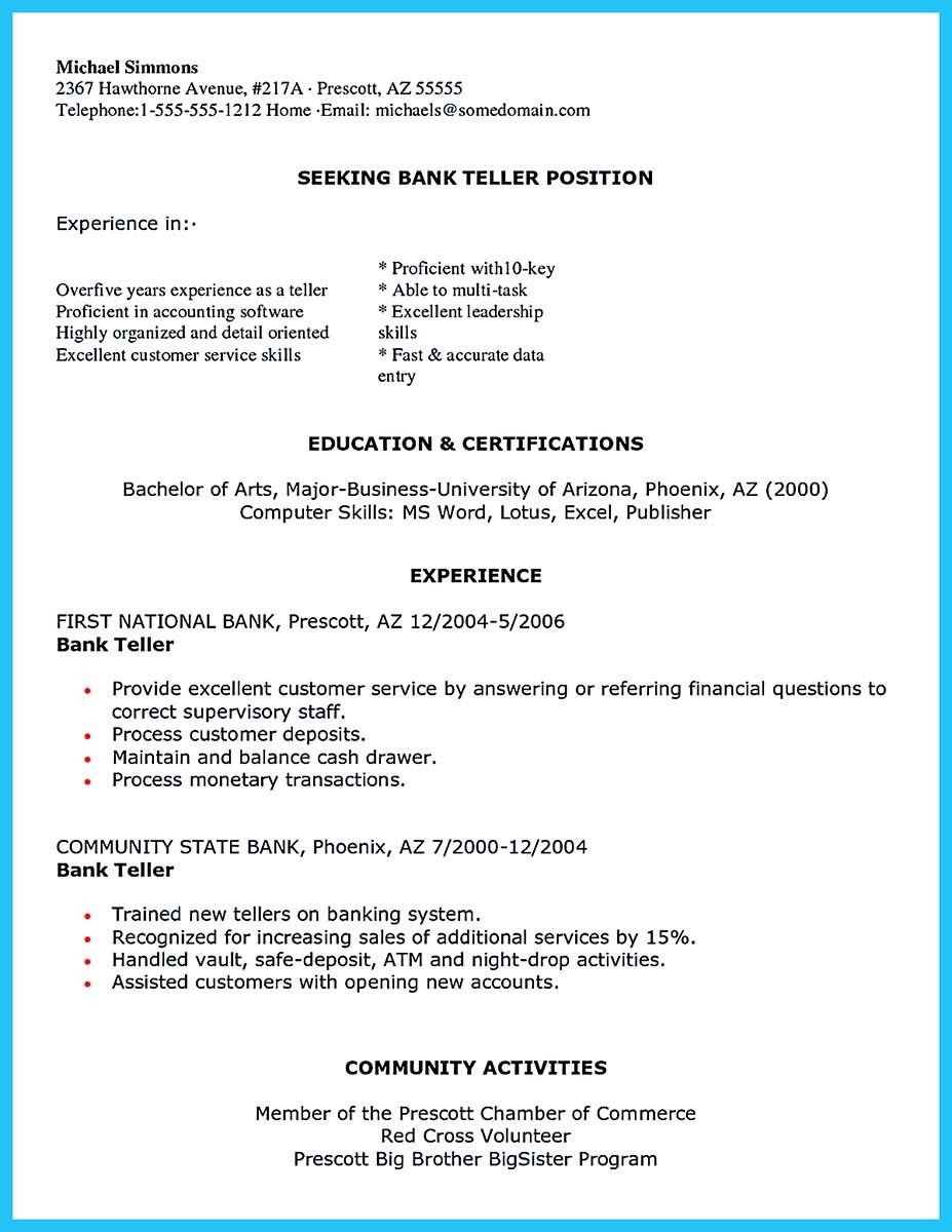 Bank Teller Cover Letter Sample Resume Geniusresume Genius Awesome One Of Recommended Banking Resume Examples to Learn …