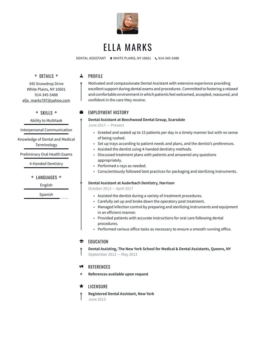 Dental assistant Level 2 Resume Sample Dental assistant Resume Examples & Writing Tips 2022 (free Guide)