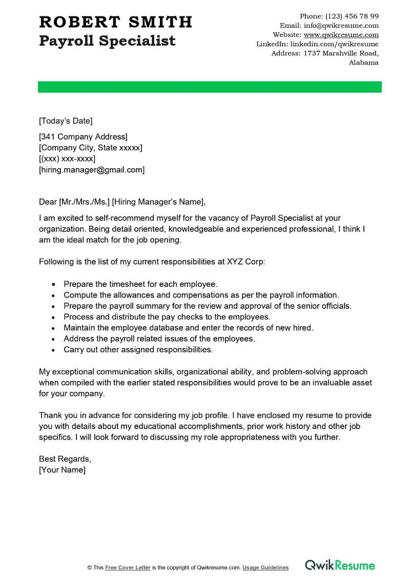 Entry Level Payroll Specialist Resume Sample Payroll Specialist Cover Letter Examples – Qwikresume Entry Level Payroll Specialist Resume Sample Payroll Specialist Cover Letter Examples – Qwikresume