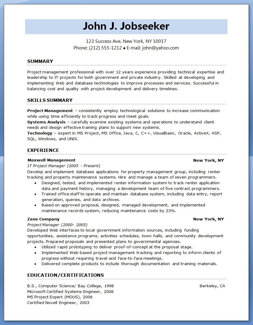 Entry Level Project Manager Resume Sample 10 Entry Level Project Management Resume Sample