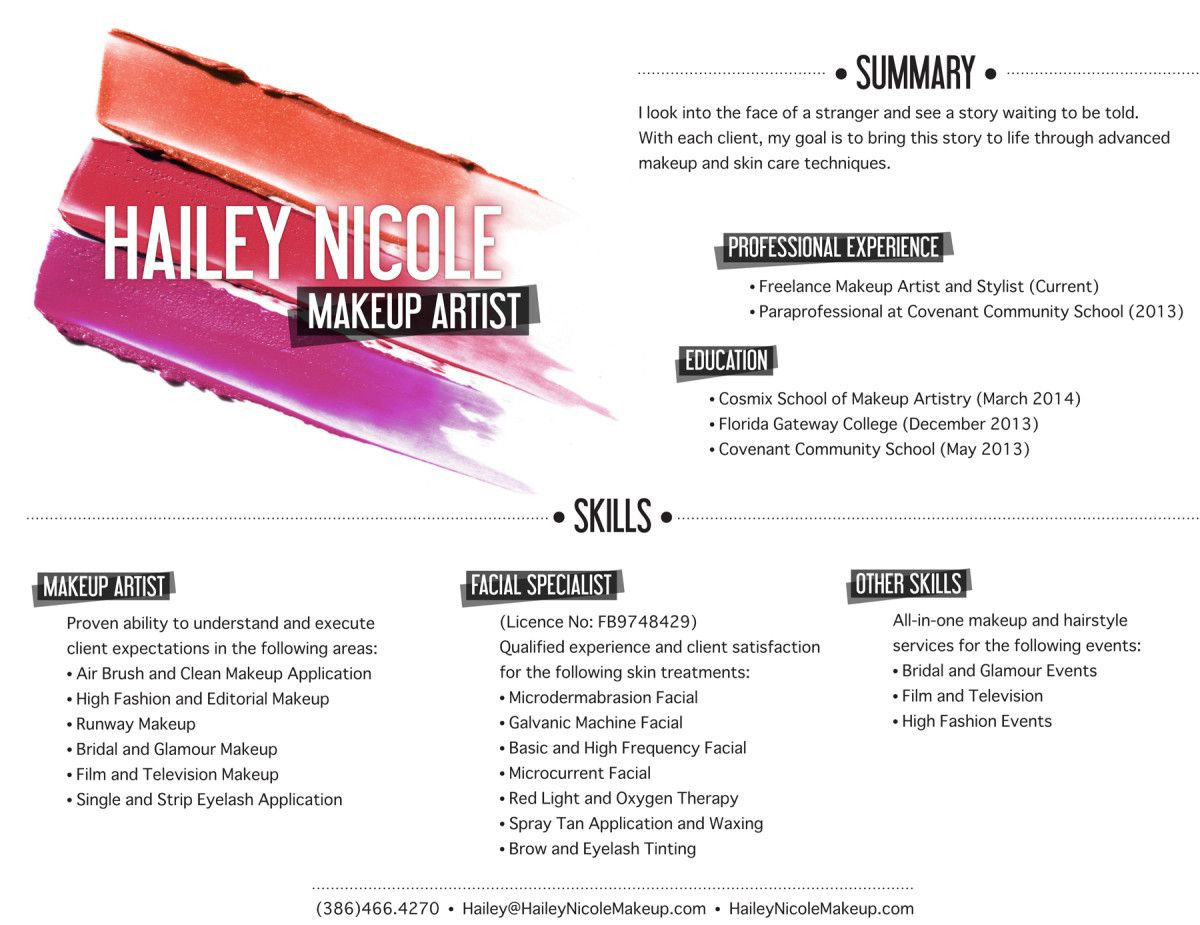 Film Makeup Artist Resume Sample Template 13 Makeup Artist Resume Examples Sample Resumes Makeup Artist …