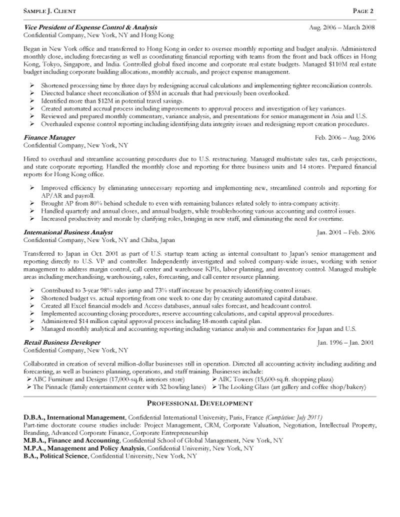 Finance Executive Resume Sample In India Senior Operating and Finance Executive Resume