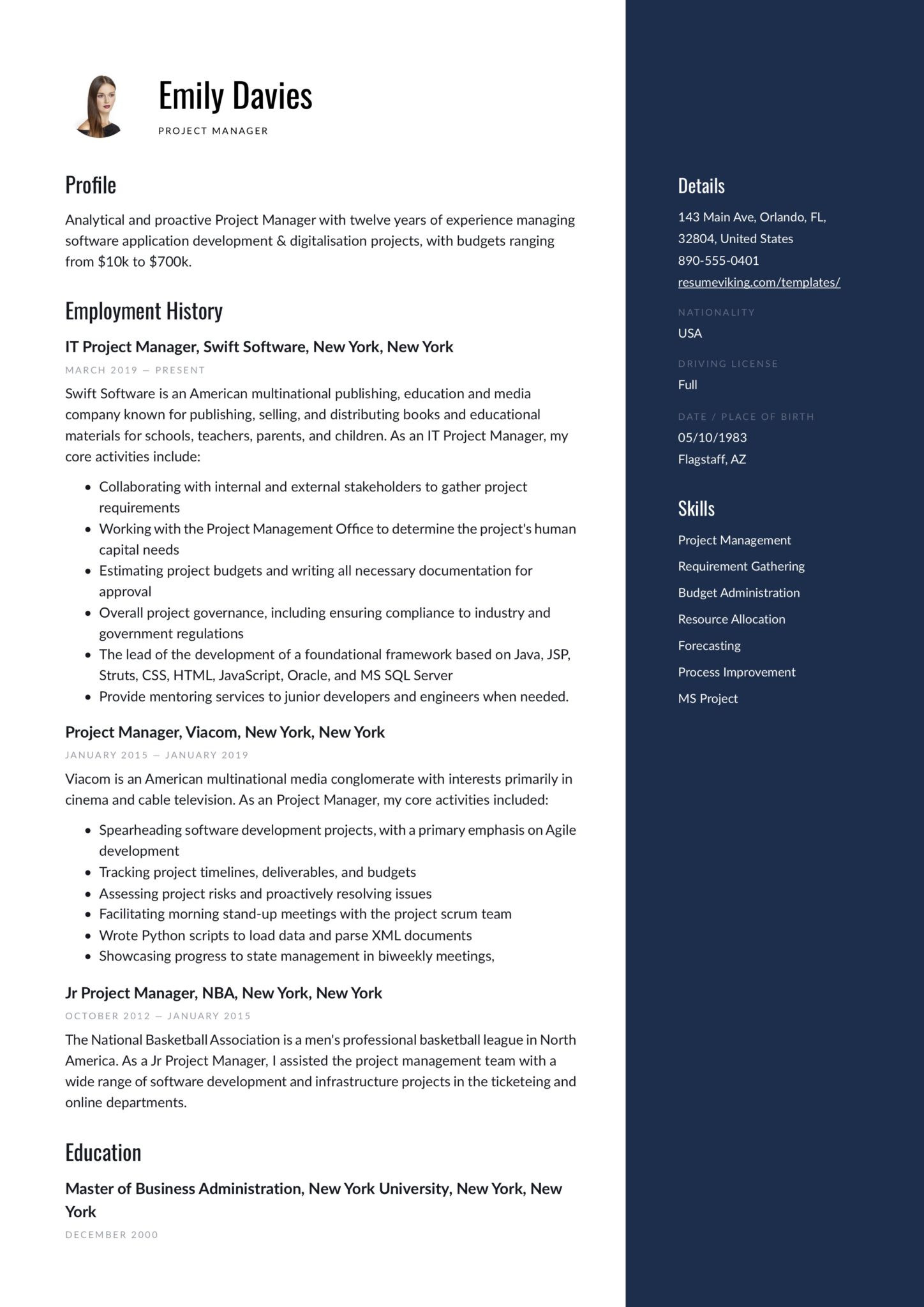 Free Sample Of Project Manager Resume 20 Project Manager Resume Examples & Full Guide Pdf & Word 2021