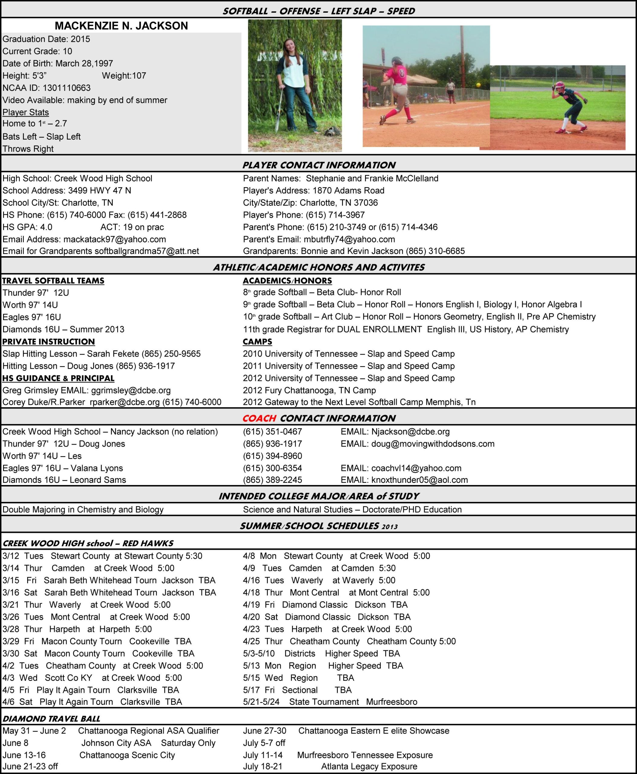 High School Football Player Resume Samples softball Resume, Layout Would Work for Any Sport Student athlete …