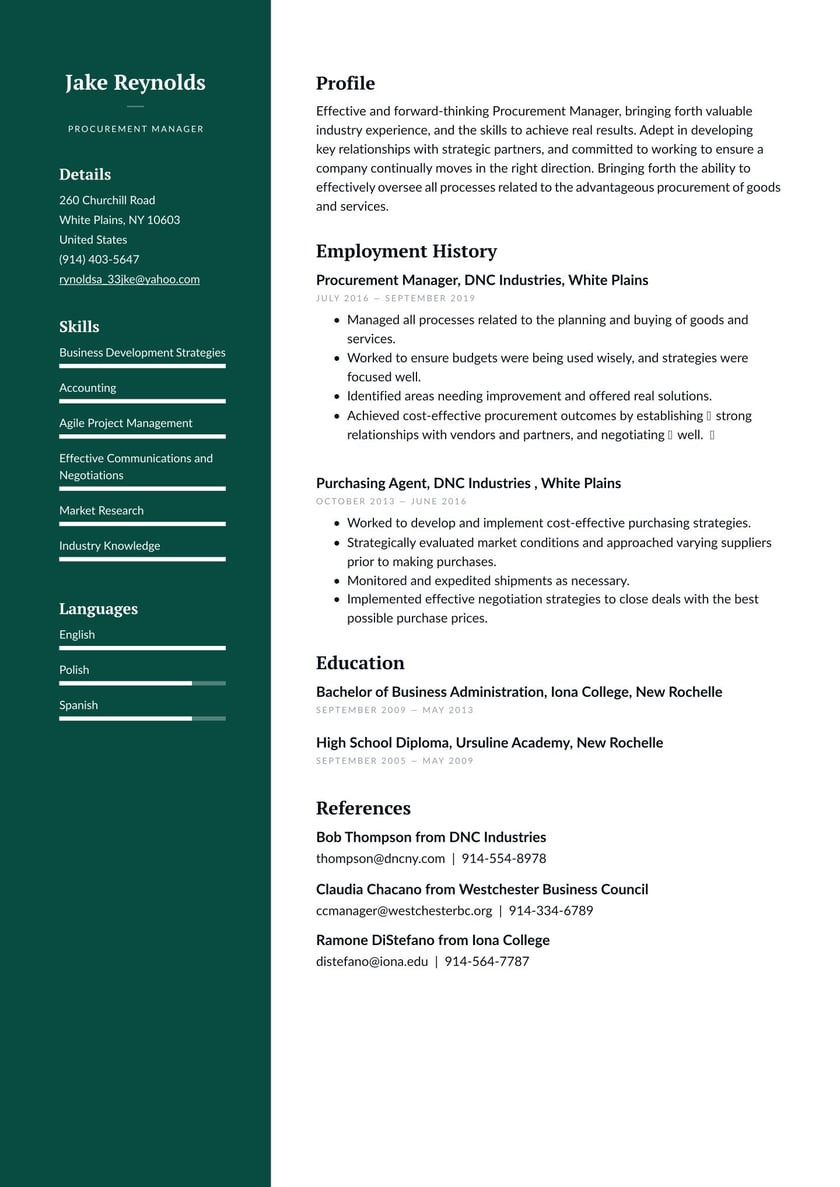 Procurement and Supply Chain Management Resume Samples Procurement Manager Resume Examples & Writing Tips 2022 (free Guides)