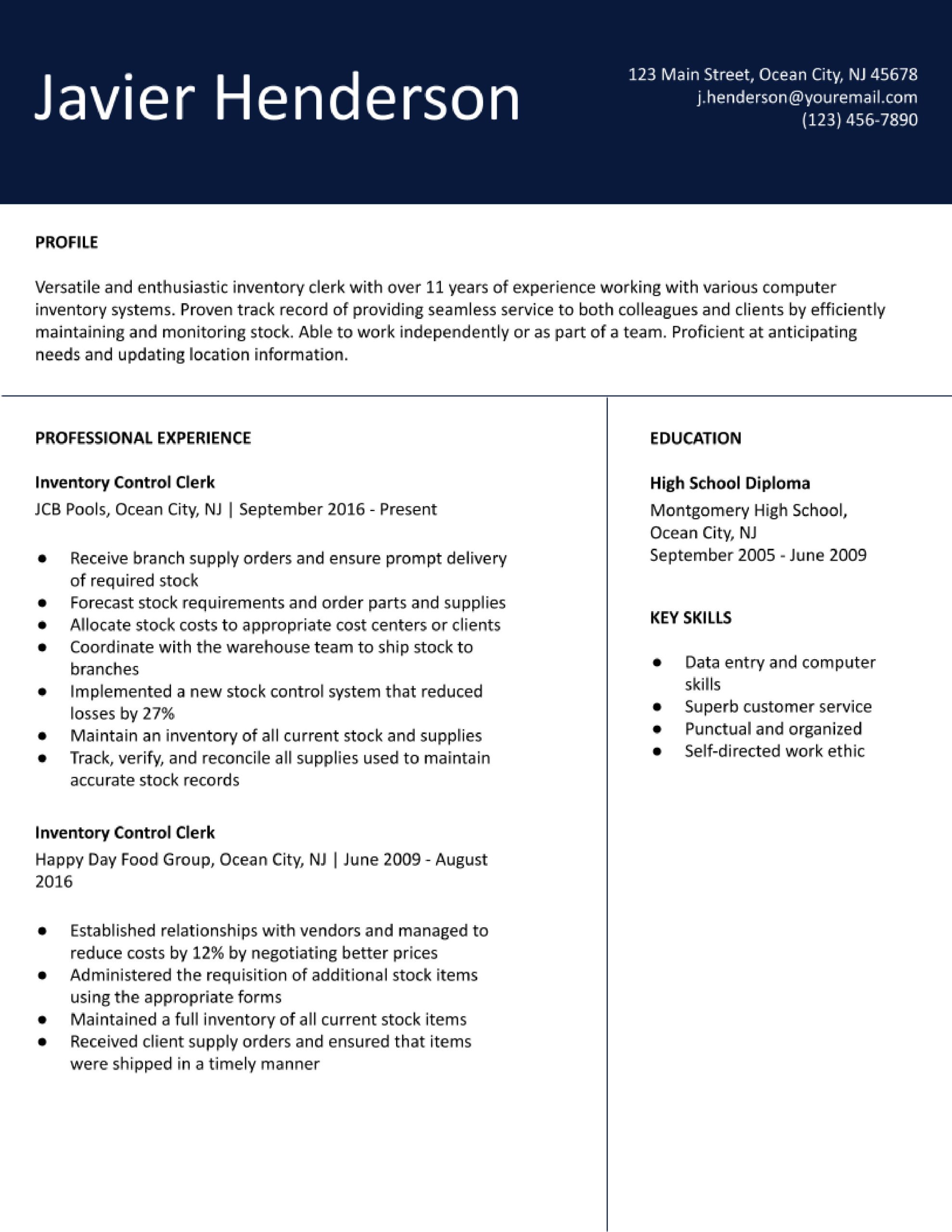 Product Material Cost Controller Resume Samples Inventory Control Clerk Resume Examples In 2022 – Resumebuilder.com Product Material Cost Controller Resume Samples Inventory Control Clerk Resume Examples In 2022 – Resumebuilder.com