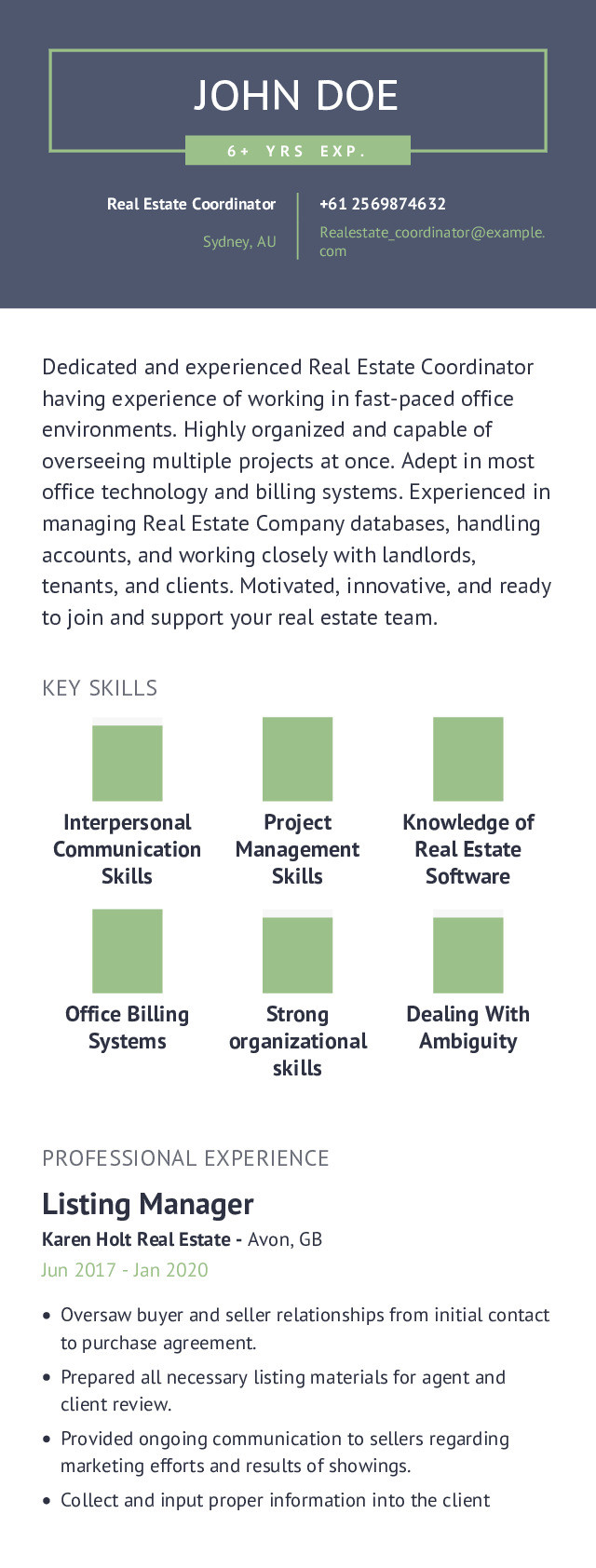 Real Estate Transaction Coordinator Resume Sample Real Estate Coordinator Resume Example with Content Sample Craftmycv
