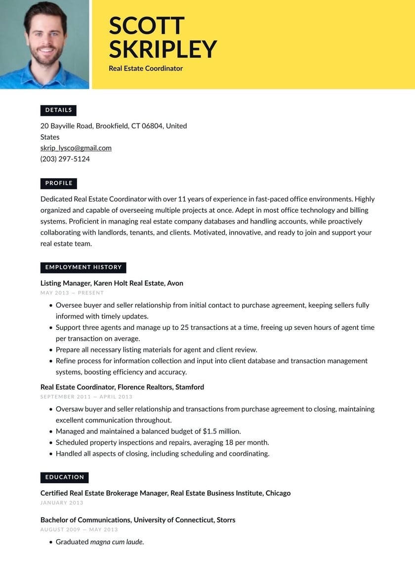 Real Estate Transaction Coordinator Resume Sample Real Estate Coordinator Resume Examples & Writing Tips 2022 (free